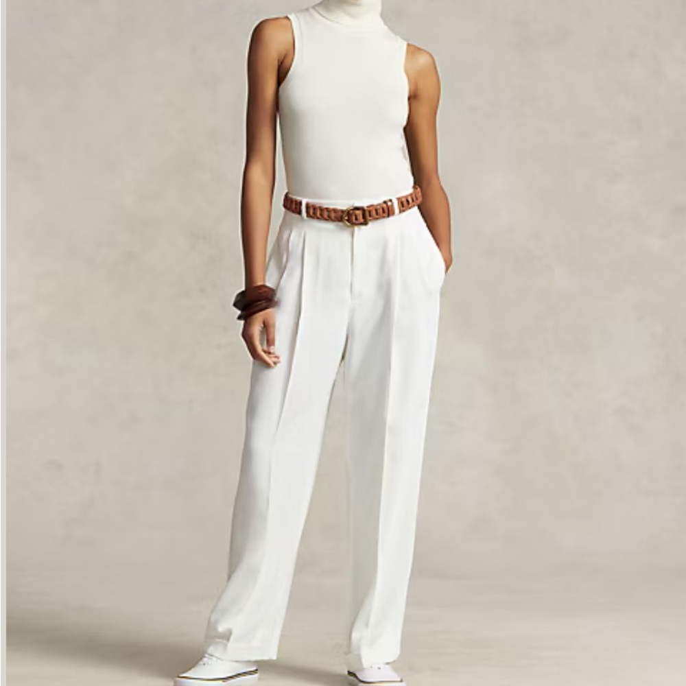 Polo Ralph Lauren Ivory Wool Sleeveless Turtleneck, Medium